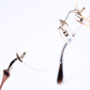 BVLGARI ブルガリ 伊達メガネ アイウェア 203K サイズ51-20 135 K14WG刻印 ゴールド クリア べっ甲カラー 美品 中古 4a004286