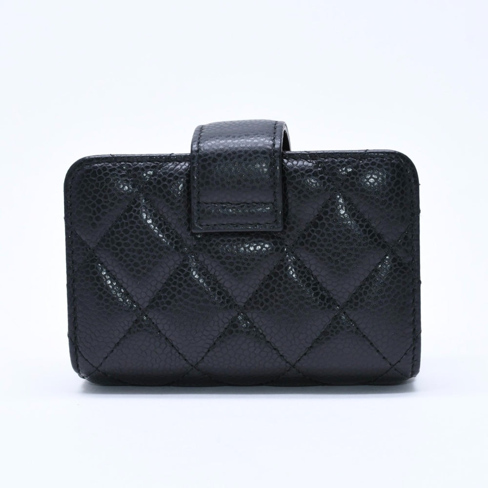 新品未使用 CHANEL シャネル カードケース 21番台 ココマーク キャビアスキン ブラック ボルドー ゴールド金具 中古 4a004390
