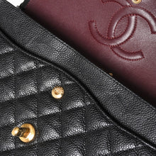 画像をギャラリービューアに読み込む, 極美品 CHANEL シャネル マトラッセ25 Wフラップ Wチェーンショルダーバッグ キャビアスキン ゴールド金具 ランダム番台 ブラック ココマーク 中古 4a004409