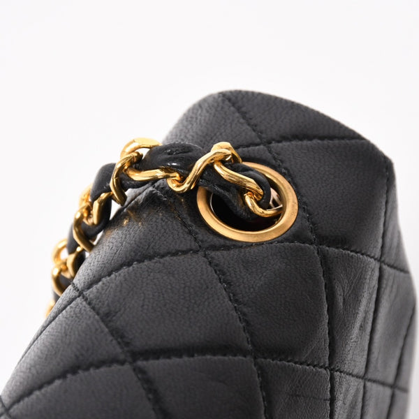 CHANEL Mini Matelasse Chain Shoulder Bag Lambskin Black Coco Mark Turn Lock Gold Hardware Good Condition Used 4a004410