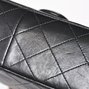 CHANEL Mini Matelasse Chain Shoulder Bag Lambskin Black Coco Mark Turn Lock Gold Hardware Good Condition Used 4a004410