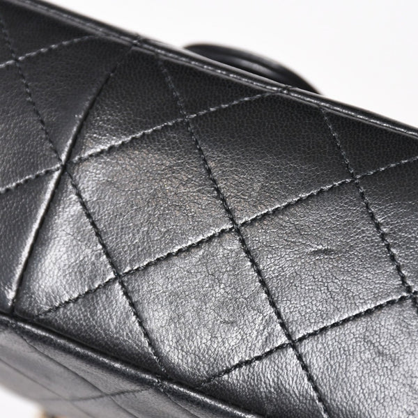 CHANEL Mini Matelasse Chain Shoulder Bag Lambskin Black Coco Mark Turn Lock Gold Hardware Good Condition Used 4a004410