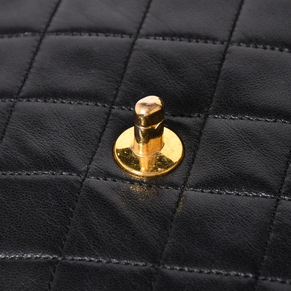 CHANEL Mini Matelasse Chain Shoulder Bag Lambskin Black Coco Mark Turn Lock Gold Hardware Good Condition Used 4a004410