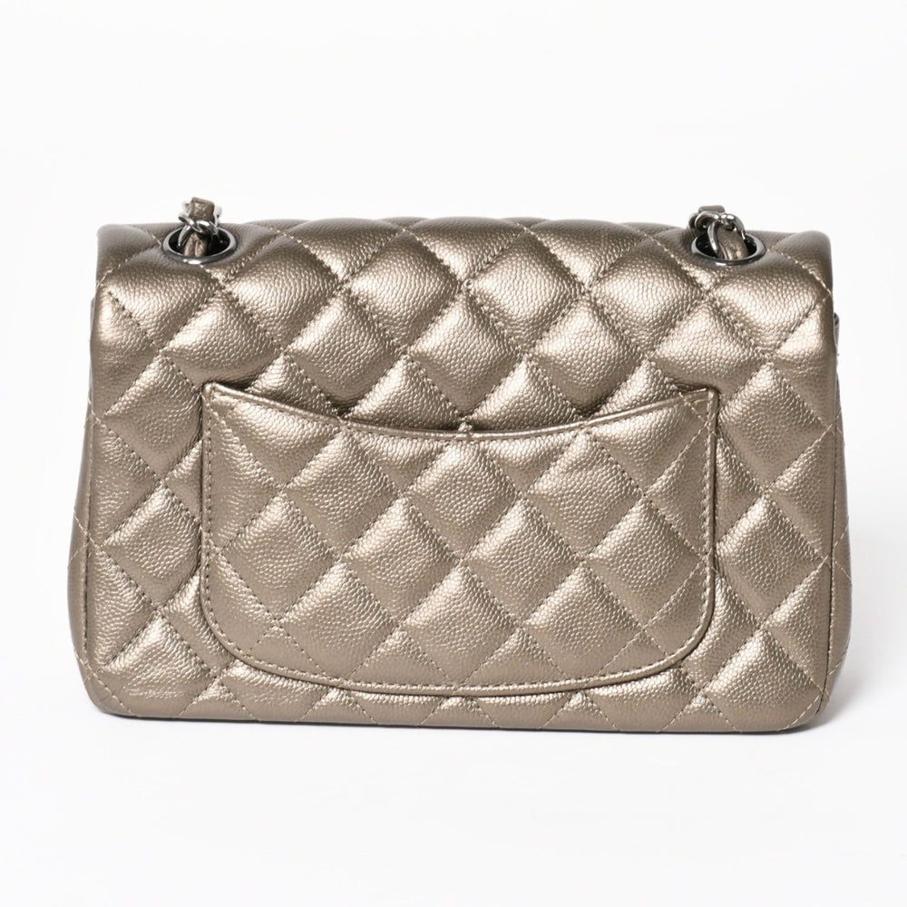 極美品 CHANEL シャネル ミニマトラッセ Sフラップ Sチェーンショルダーバッグ 23番台 ココマーク ブラウン カーキ 中古 4a004411