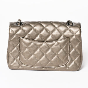 極美品 CHANEL シャネル ミニマトラッセ Sフラップ Sチェーンショルダーバッグ 23番台 ココマーク ブラウン カーキ 中古 4a004411