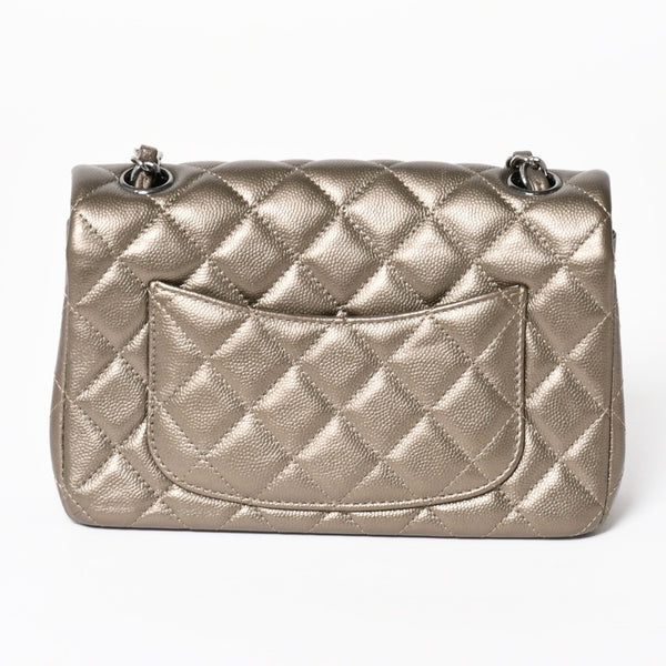 極美品 CHANEL シャネル ミニマトラッセ Sフラップ Sチェーンショルダーバッグ 23番台 ココマーク ブラウン カーキ 中古 4a004411