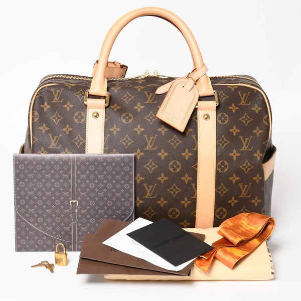 Very Good Condition LOUIS VUITTTON Carryall Brown M40074 Monogram Canvas Handbag Used 4a003040