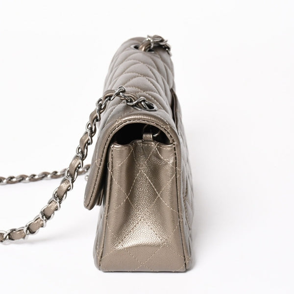 極美品 CHANEL シャネル ミニマトラッセ Sフラップ Sチェーンショルダーバッグ 23番台 ココマーク ブラウン カーキ 中古 4a004411