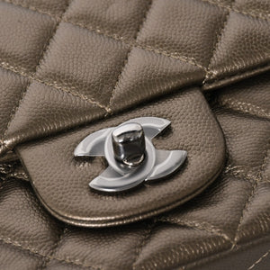極美品 CHANEL シャネル ミニマトラッセ Sフラップ Sチェーンショルダーバッグ 23番台 ココマーク ブラウン カーキ 中古 4a004411