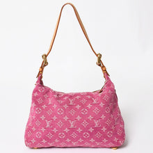 画像をギャラリービューアに読み込む, LOUIS VUITTON ルイヴィトン バギーPM ショルダーバッグ M95212 モノグラム デニム レザー ピンク ゴールド金具 美品 中古 4a004389
