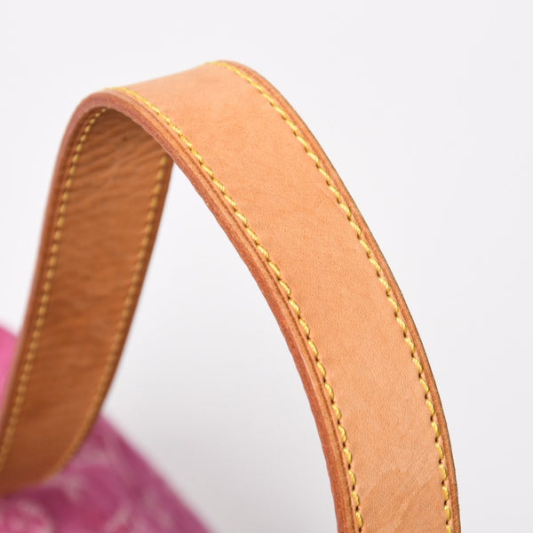 LOUIS VUITTON Baggy PM Shoulder Bag M95212 Monogram Denim Leather Pink Gold Hardware Good Condition Used 4a004389