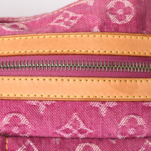 LOUIS VUITTON Baggy PM Shoulder Bag M95212 Monogram Denim Leather Pink Gold Hardware Good Condition Used 4a004389