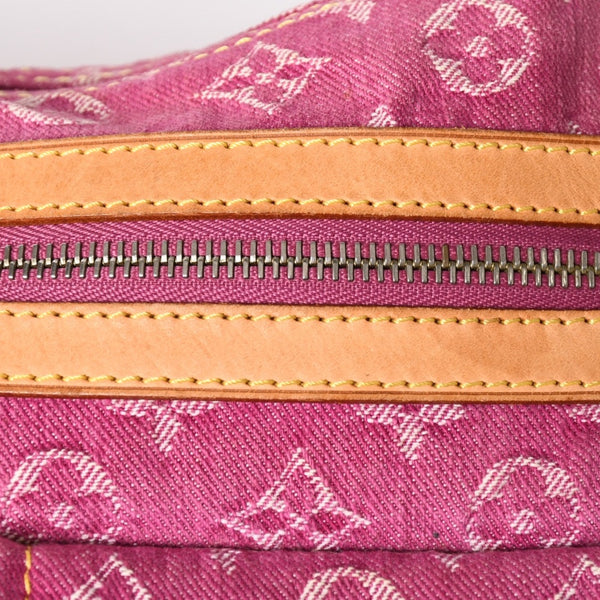 LOUIS VUITTON Baggy PM Shoulder Bag M95212 Monogram Denim Leather Pink Gold Hardware Good Condition Used 4a004389