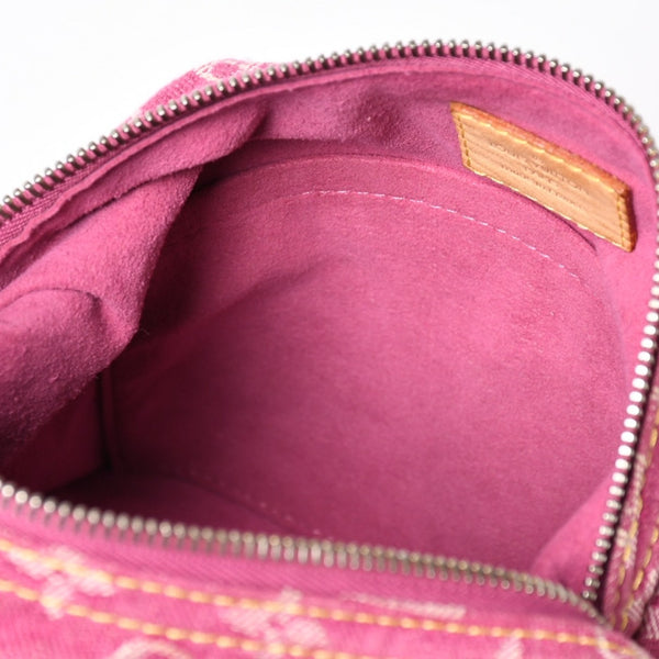 LOUIS VUITTON Baggy PM Shoulder Bag M95212 Monogram Denim Leather Pink Gold Hardware Good Condition Used 4a004389