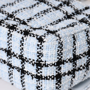 新品未使用 CHANEL シャネル ミニマトラッセ20 Sフラップ Sチェーンショルダーバッグ ココマーク ツイード ブルー系 中古 4a004416
