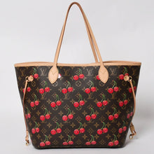 画像をギャラリービューアに読み込む, 新品同様 LOUIS VUITTON ルイヴィトン TM 村上隆 ネヴァーフルMM トートバッグ M13263 モノグラムチェリー ブラウン 中古 4a004415