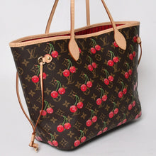 画像をギャラリービューアに読み込む, 新品同様 LOUIS VUITTON ルイヴィトン TM 村上隆 ネヴァーフルMM トートバッグ M13263 モノグラムチェリー ブラウン 中古 4a004415