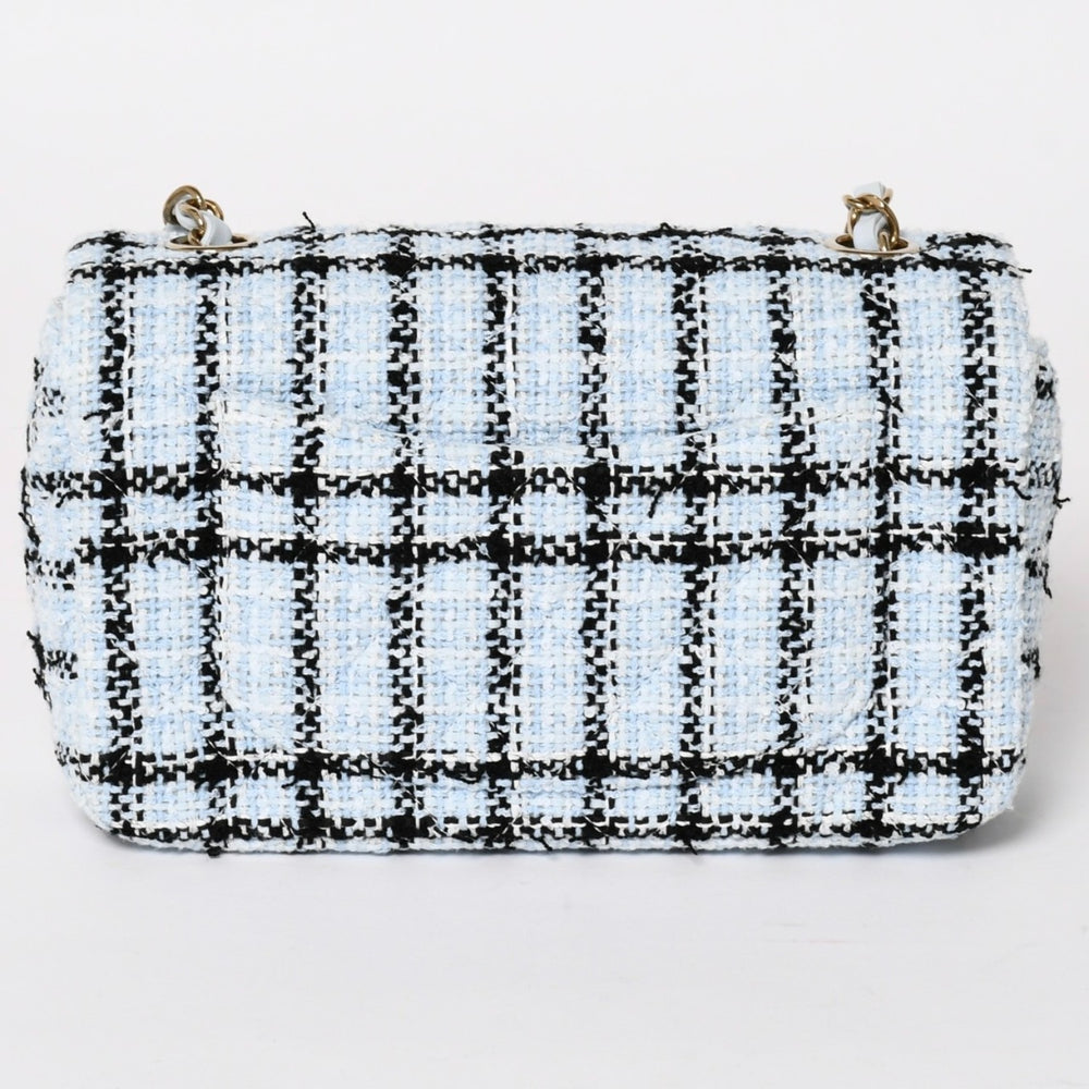 New and unused CHANEL Mini Matelasse 20 S Flap S Chain Shoulder Bag Coco Mark Tweed Blue Used 4a004416