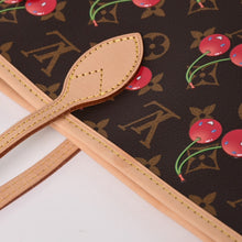 画像をギャラリービューアに読み込む, 新品同様 LOUIS VUITTON ルイヴィトン TM 村上隆 ネヴァーフルMM トートバッグ M13263 モノグラムチェリー ブラウン 中古 4a004415