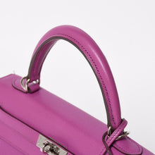 画像をギャラリービューアに読み込む, 極美品 HERMES エルメス KELLY ケリー 25 2WAY ハンドバッグ 外縫い ヴォーエプソン パープル シルバー金具 ◻︎I刻印 中古 4a004506
