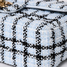 画像をギャラリービューアに読み込む, 新品未使用 CHANEL シャネル ミニマトラッセ20 Sフラップ Sチェーンショルダーバッグ ココマーク ツイード ブルー系 中古 4a004416