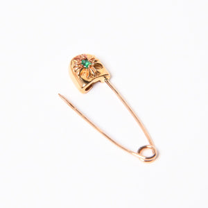 新品未使用 CHROME HEARTS クロムハーツ 22K パヴェダイヤ スモール セーフティピン IP ダイヤモンド グリーン 重量約3,2g 22K中古 4a007287