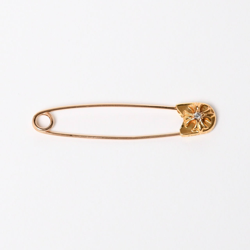 極美品 CHROME HEARTS クロムハーツ 22K パヴェダイヤ スモール セーフティピン IP ダイヤモンド 重量約6,5g 22K中古 4a007289