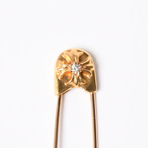 極美品 CHROME HEARTS クロムハーツ 22K パヴェダイヤ スモール セーフティピン IP ダイヤモンド 重量約6,5g 22K中古 4a007289