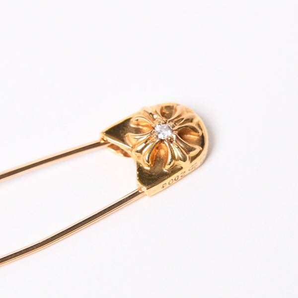 極美品 CHROME HEARTS クロムハーツ 22K パヴェダイヤ スモール セーフティピン IP ダイヤモンド 重量約6,5g 22K中古 4a007289