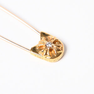 極美品 CHROME HEARTS クロムハーツ 22K パヴェダイヤ スモール セーフティピン IP ダイヤモンド 重量約6,5g 22K中古 4a007289