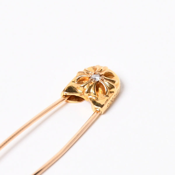 極美品 CHROME HEARTS クロムハーツ 22K パヴェダイヤ スモール セーフティピン IP ダイヤモンド 重量約6,5g 22K中古 4a007289