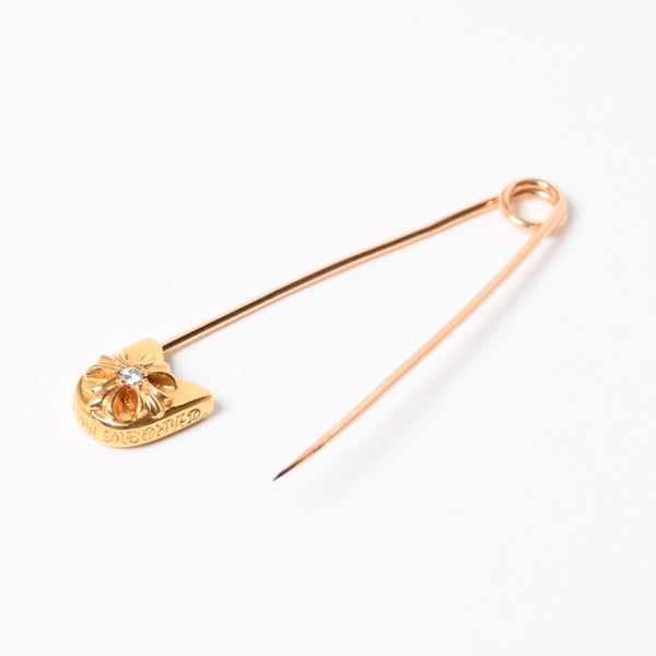 極美品 CHROME HEARTS クロムハーツ 22K パヴェダイヤ スモール セーフティピン IP ダイヤモンド 重量約6,5g 22K中古 4a007289