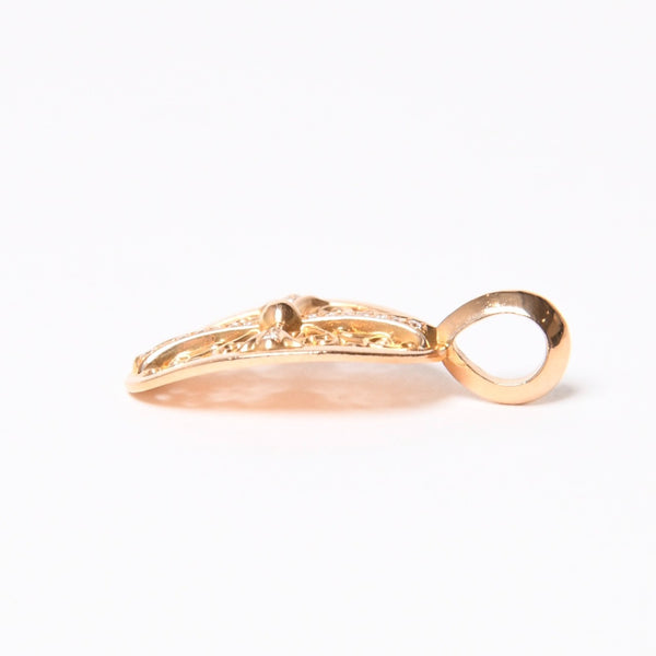 極美品 CHROME HEARTS クロムハーツ 22K TINY CLASSIC OVAL CROSS タイニークラシックオーバルクロス ペンダントトップ 重量約7.35g 中古 4a007279
