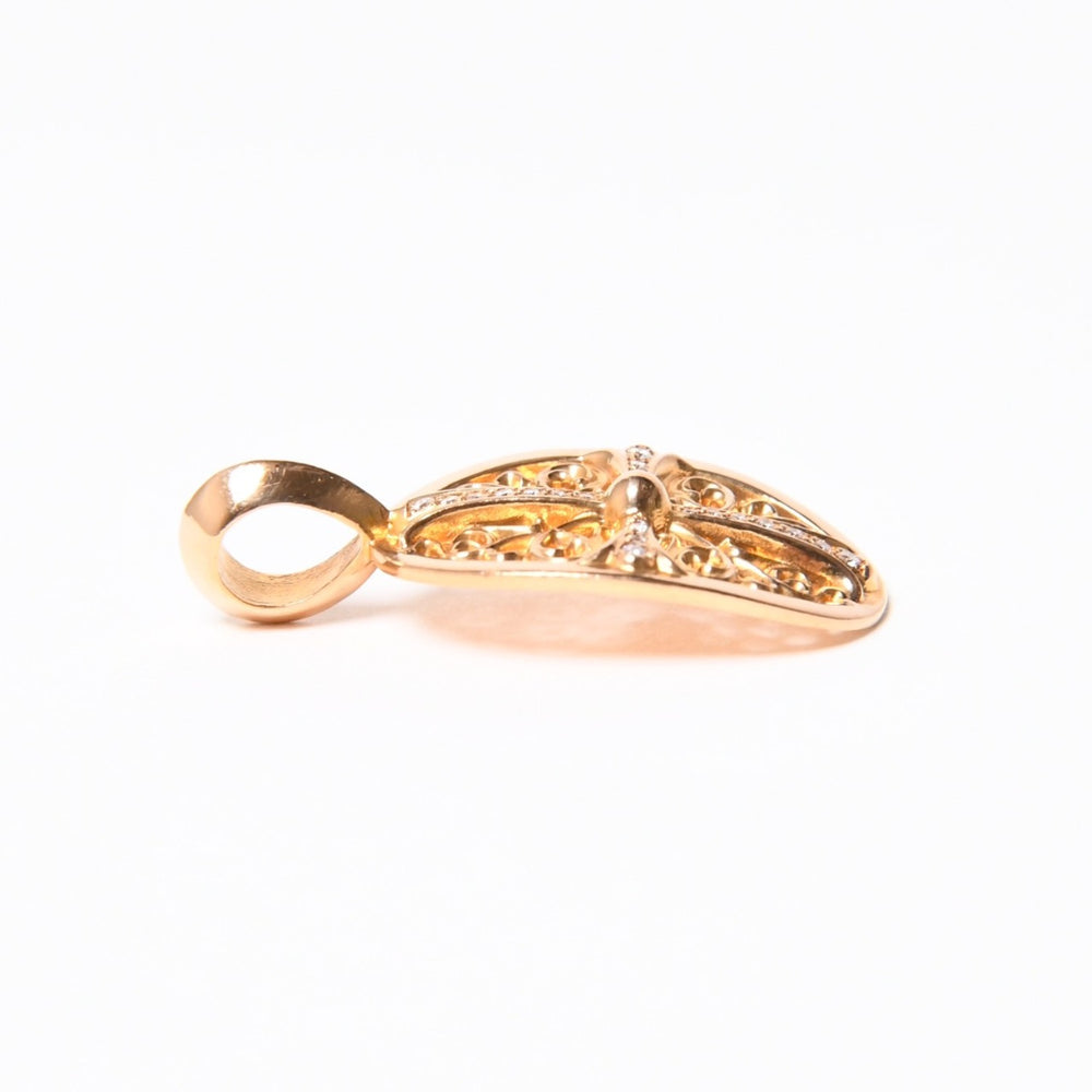 極美品 CHROME HEARTS クロムハーツ 22K TINY CLASSIC OVAL CROSS タイニークラシックオーバルクロス ペンダントトップ 重量約7.35g 中古 4a007279