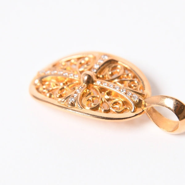 極美品 CHROME HEARTS クロムハーツ 22K TINY CLASSIC OVAL CROSS タイニークラシックオーバルクロス ペンダントトップ 重量約7.35g 中古 4a007279