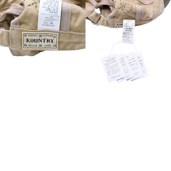 新品未使用 KAPITAL キャピタル Butterfly & Butterfly アジャスターキャップ K2509XH516 ONE SIZE カーキ ベージュ 中古 4a004424