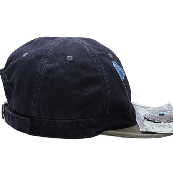 New and unused KAPITAL CHINO BRIMFIELD CAP Chino Brimfield Cap K2509XH514 ONE SIZE Khaki Black Used 4a004428