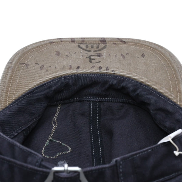 New and unused KAPITAL CHINO BRIMFIELD CAP Chino Brimfield Cap K2509XH514 ONE SIZE Khaki Black Used 4a004428