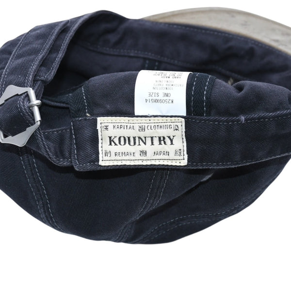 New and unused KAPITAL CHINO BRIMFIELD CAP Chino Brimfield Cap K2509XH514 ONE SIZE Khaki Black Used 4a004428