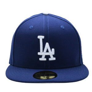 NEW ERA ニューエラ キャップ 帽子 MLB WORLD SERIES WOOL FITTED 59FIFTY COLLECTION ブルー ホワイト サイズ7 3/8 美品 中古 4a004129