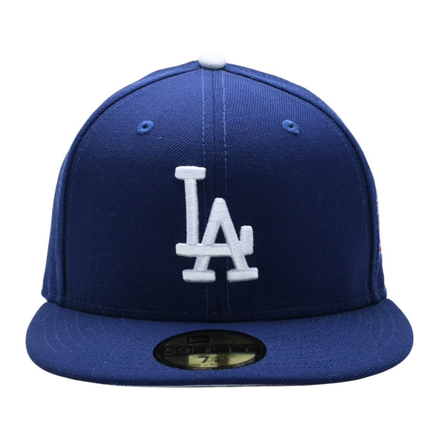 NEW ERA ニューエラ キャップ 帽子 MLB WORLD SERIES WOOL FITTED 59FIFTY COLLECTION ブルー ホワイト サイズ7 3/8 美品 中古 4a004129