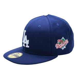 NEW ERA ニューエラ キャップ 帽子 MLB WORLD SERIES WOOL FITTED 59FIFTY COLLECTION ブルー ホワイト サイズ7 3/8 美品 中古 4a004129