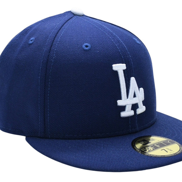 NEW ERA ニューエラ キャップ 帽子 MLB WORLD SERIES WOOL FITTED 59FIFTY COLLECTION ブルー ホワイト サイズ7 3/8 美品 中古 4a004129