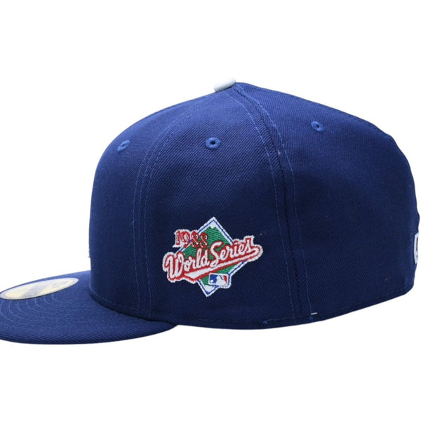 NEW ERA ニューエラ キャップ 帽子 MLB WORLD SERIES WOOL FITTED 59FIFTY COLLECTION ブルー ホワイト サイズ7 3/8 美品 中古 4a004129