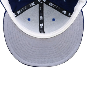 NEW ERA ニューエラ キャップ 帽子 MLB WORLD SERIES WOOL FITTED 59FIFTY COLLECTION ブルー ホワイト サイズ7 3/8 美品 中古 4a004129