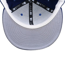 画像をギャラリービューアに読み込む, NEW ERA ニューエラ キャップ 帽子 MLB WORLD SERIES WOOL FITTED 59FIFTY COLLECTION ブルー ホワイト サイズ7 3/8 美品 中古 4a004129