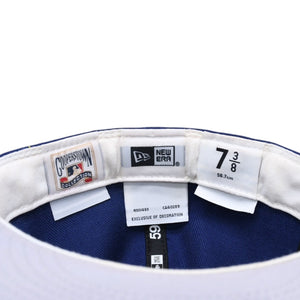 NEW ERA ニューエラ キャップ 帽子 MLB WORLD SERIES WOOL FITTED 59FIFTY COLLECTION ブルー ホワイト サイズ7 3/8 美品 中古 4a004129