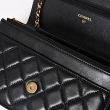 画像をギャラリービューアに読み込む, 極美品 CHANEL シャネル マトラッセ チェーンショルダーウォレット ブラック 29番台 ラムスキン 中古 4a004343