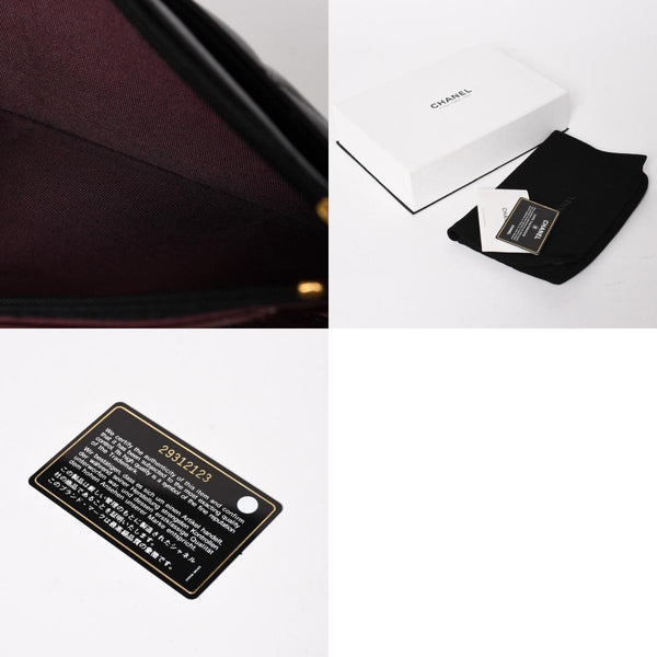 Very Good Condition CHANEL Matelasse Chain Shoulder Wallet Black No. 29 Lambskin Used 4a004343