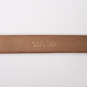 新品未使用 KAPITAL キャピタル オイルレザー スタッズディスコバックルベルト EK-1287XGB フリーサイズ レザー ラインストーン 中古 4a004429